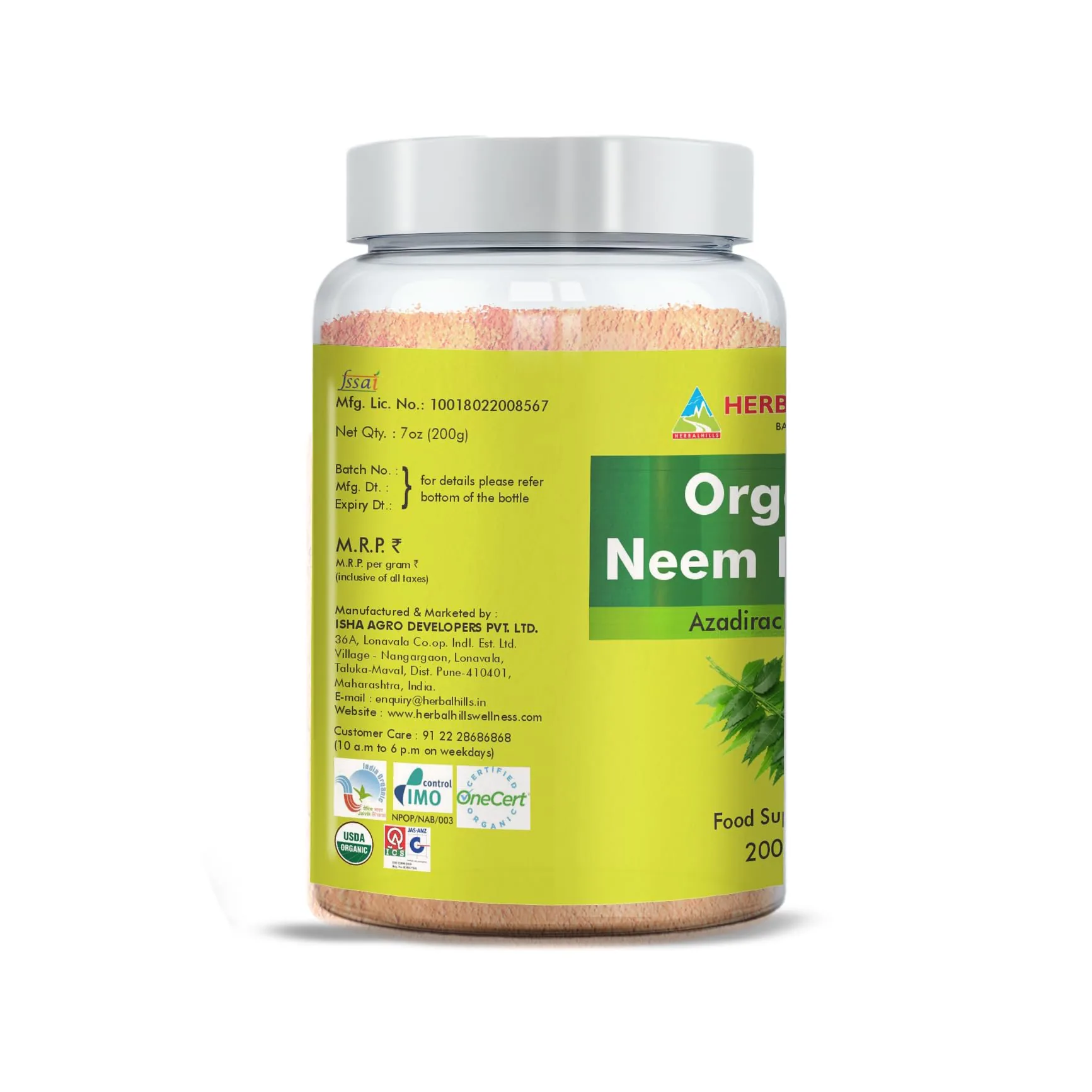 Herbal Hills Organic Neem Powder | Pure Azadirachta Indica | Natural Detox and Skin Care-3