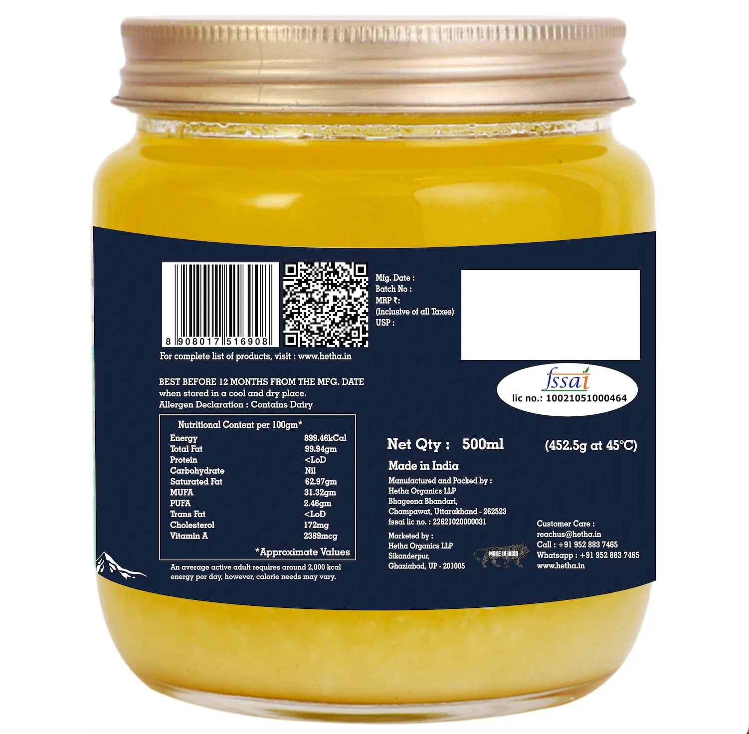 Hetha Full Moon Himalayan Badri Cow Bilona Ghee | Pure A2 Clarified Butter | Traditional Vedic Method-3