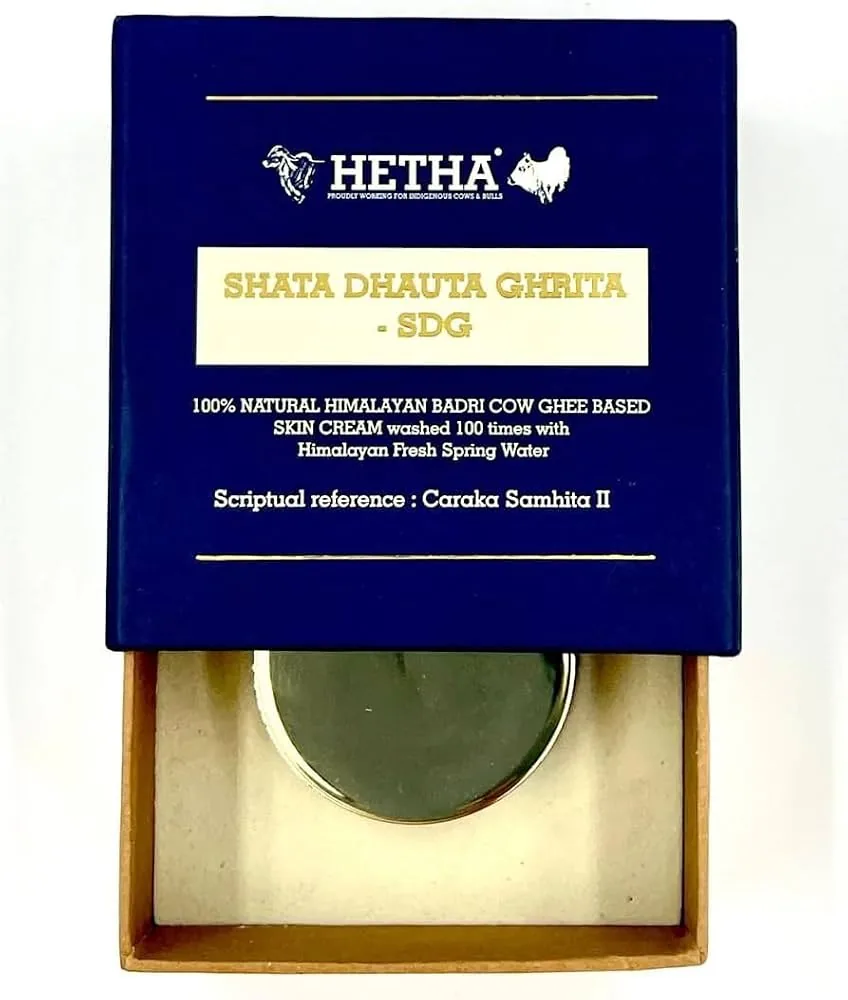 Hetha Shata Dhauta Ghrita Skin Cream | 100 Times Washed Ghee Cream | Ayurvedic Natural Moisturizer-2