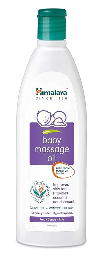 Himalaya Baby Massage Oil | Nourishing Baby Body Oil | Gentle Skin Care with Olive Oil and Winter Cherry
