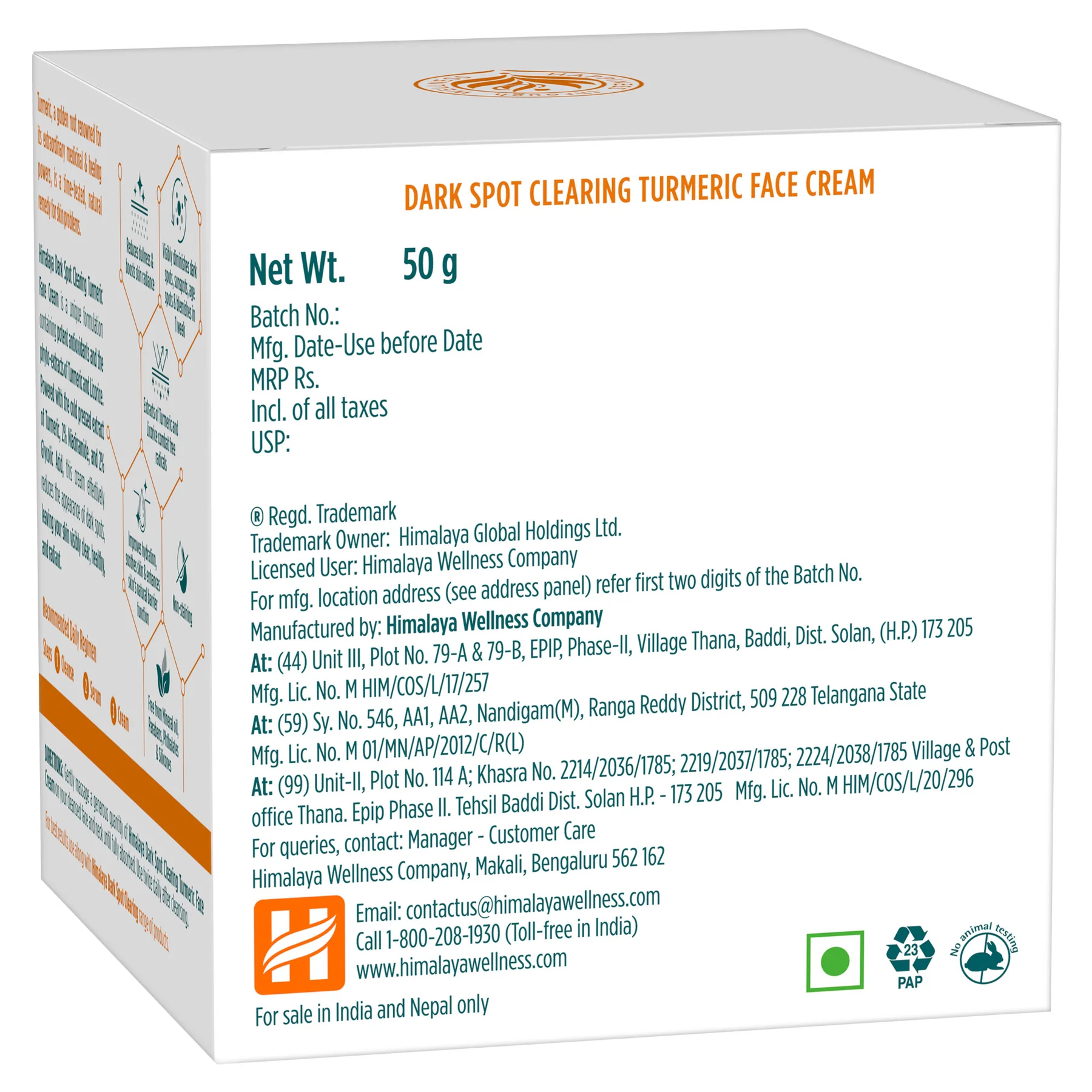 Himalaya Dark Spot Clearing Turmeric Face Cream | Skin Brightening Moisturizer | Ayurvedic Turmeric & Saffron Formula-2
