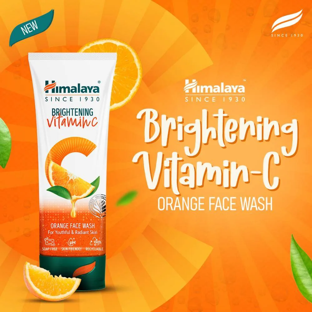 Himalaya Herbals Brightening Vitamin C Orange Face Wash | Radiance Boosting Cleanser | Soap-Free Formula for Glowing Skin-3