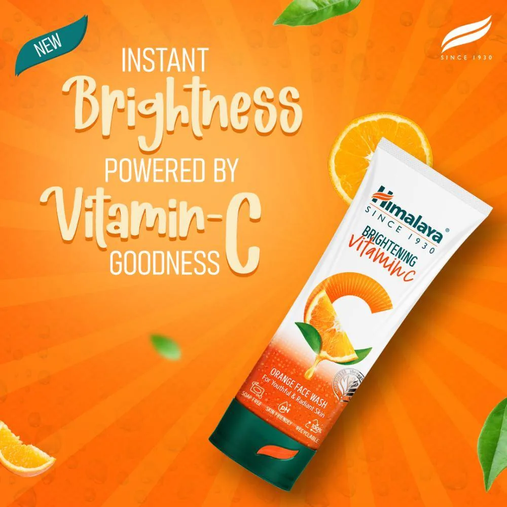Himalaya Herbals Brightening Vitamin C Orange Face Wash | Radiance Boosting Cleanser | Soap-Free Formula for Glowing Skin-4