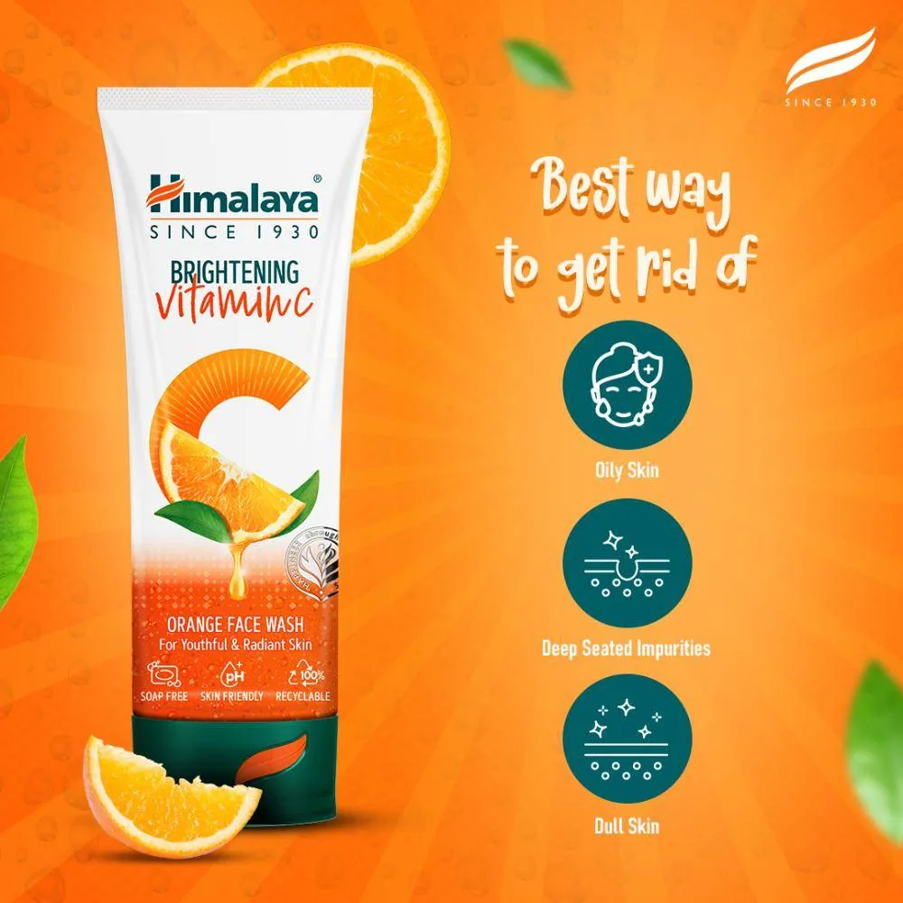 Himalaya Herbals Brightening Vitamin C Orange Face Wash | Radiance Boosting Cleanser | Soap-Free Formula for Glowing Skin-5