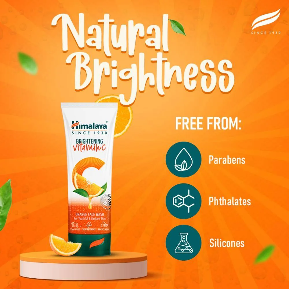 Himalaya Herbals Brightening Vitamin C Orange Face Wash | Radiance Boosting Cleanser | Soap-Free Formula for Glowing Skin-6