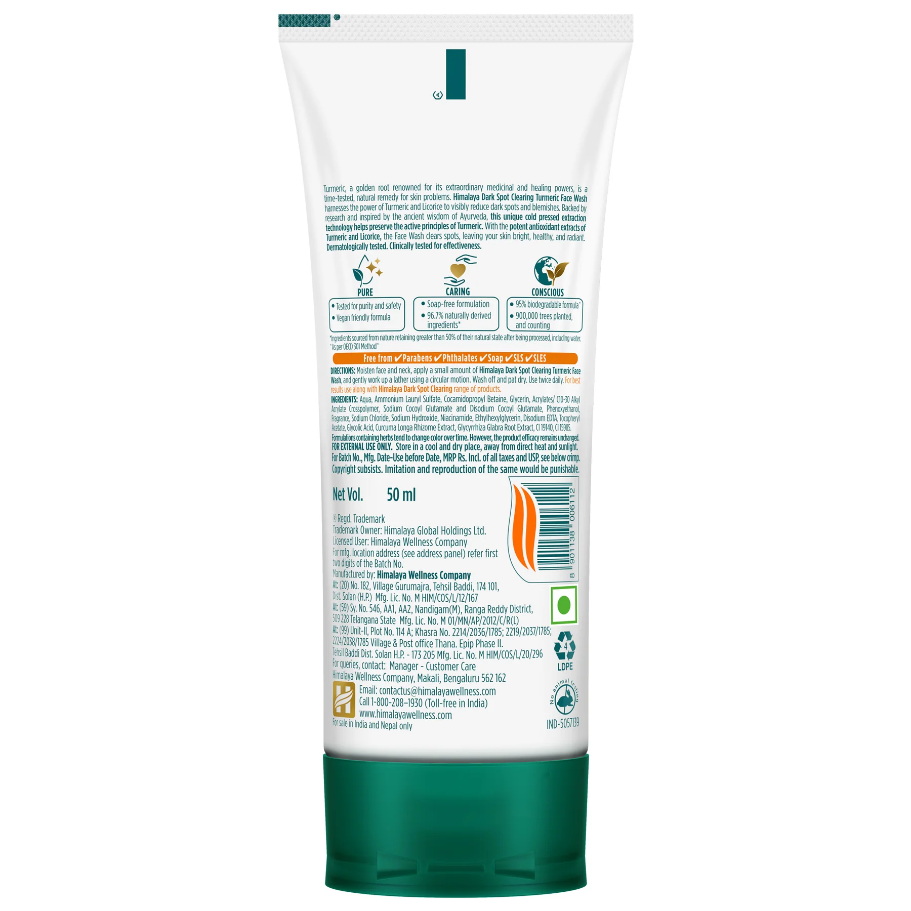 Himalaya Herbals Dark Spot Clearing Turmeric Face Wash | Brightening Cleanser | Soap-Free Formula for Even Skin Tone-2