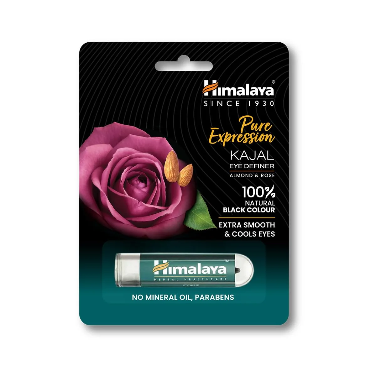 Himalaya Herbals Kajal - Black | Soothing Herbal Eye Definer | Enriched with Damask Rose & Triphala-1