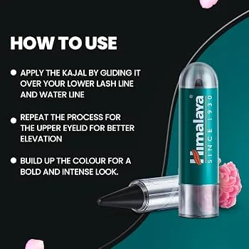 Himalaya Herbals Kajal - Black | Soothing Herbal Eye Definer | Enriched with Damask Rose & Triphala-4