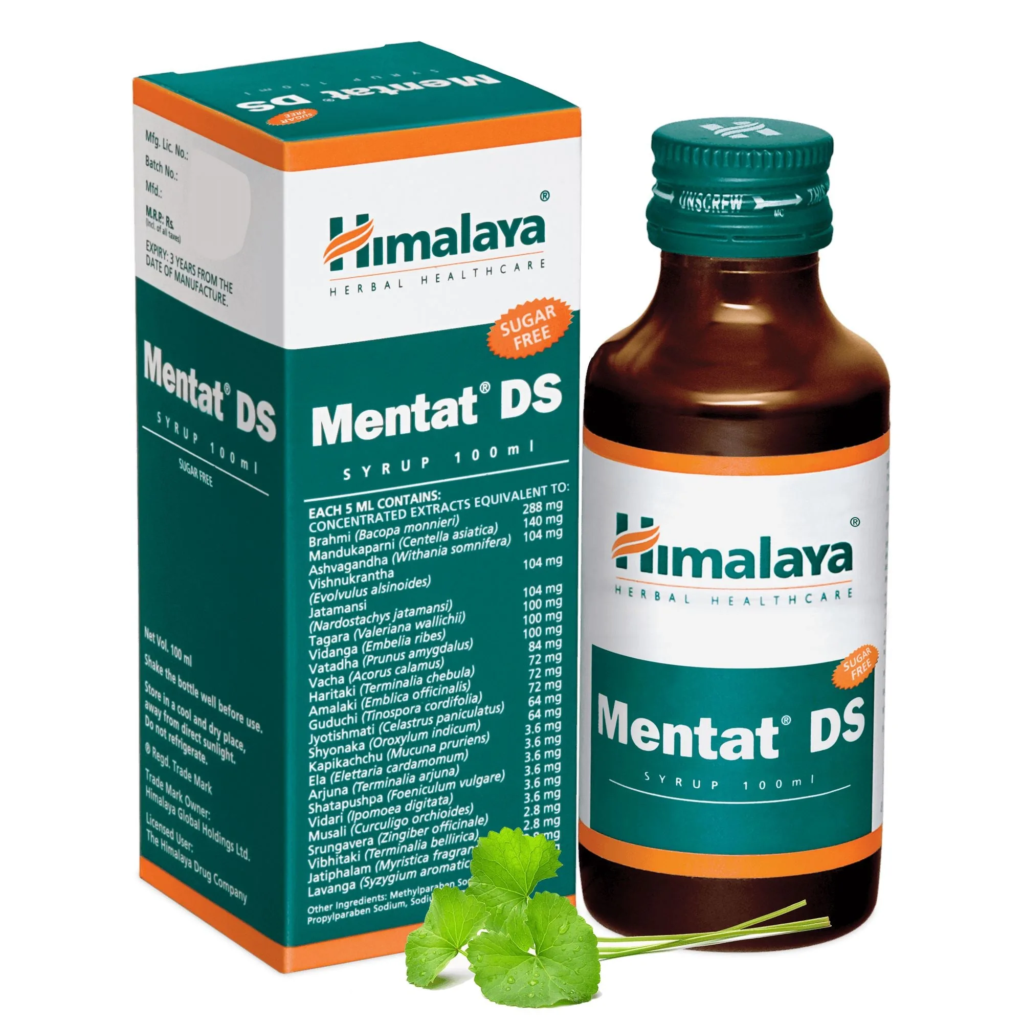 Himalaya Herbals Mentat DS Syrup | Double Strength Cognitive Support | Ayurvedic Brain Tonic