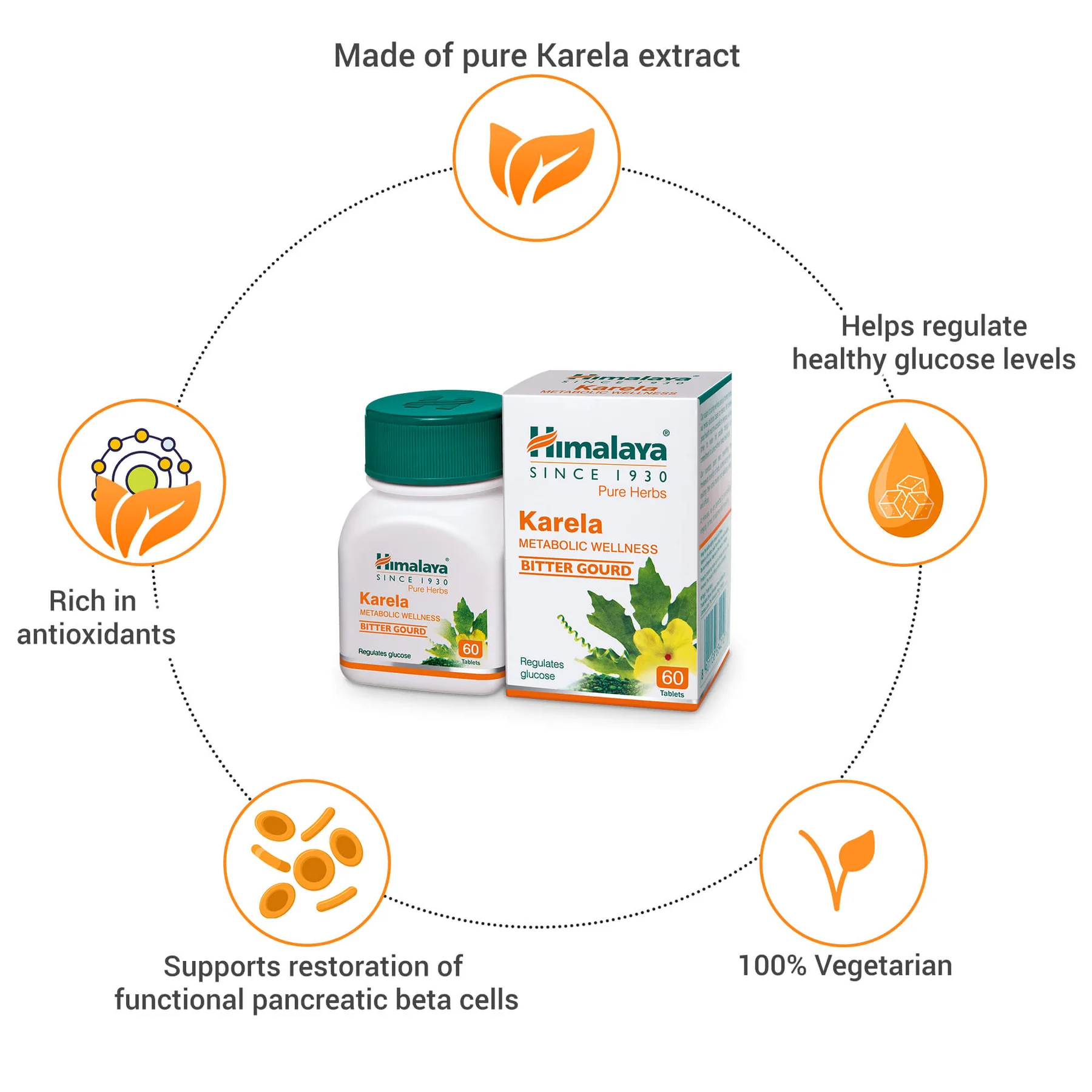 Himalaya Wellness Pure Herbs Karela Metabolic Wellness Tablets | Ayurvedic Blood Sugar Support | Natural Bitter Melon Extract-2