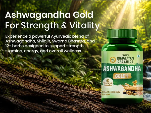 Himalayan Organics Ashwagandha Gold+ Capsules | Ayurvedic Vitality Supplement | Strength, Stamina & Stress Support-4