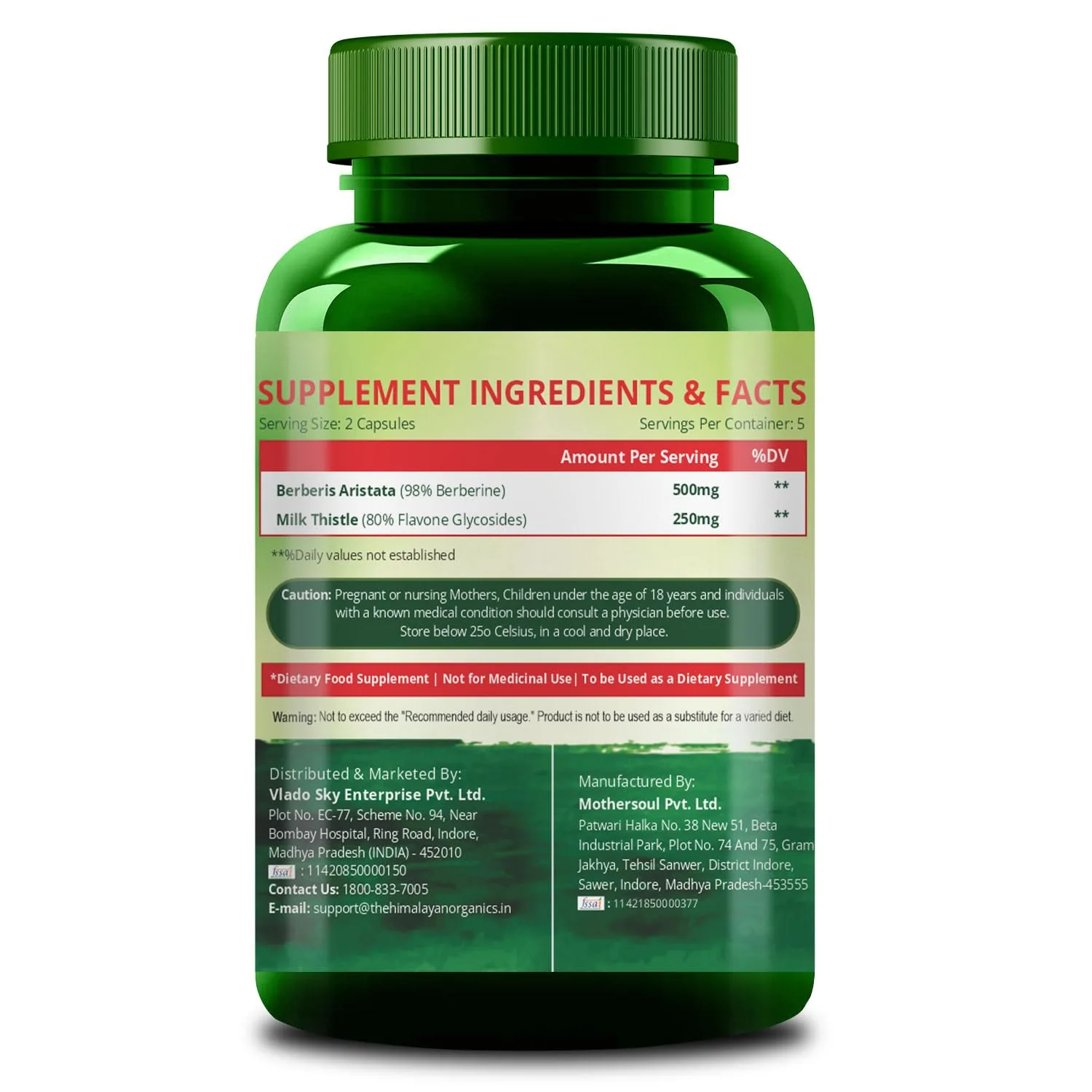 Himalayan Organics Berberis Aristata Capsules | Berberine with Milk Thistle | Liver Detox & Metabolic Support-2