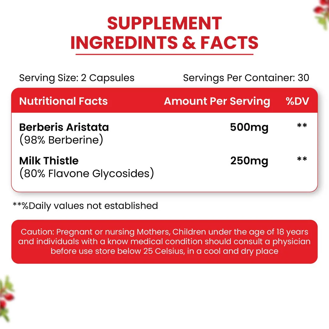 Himalayan Organics Berberis Aristata Capsules | Berberine with Milk Thistle | Liver Detox & Metabolic Support-4