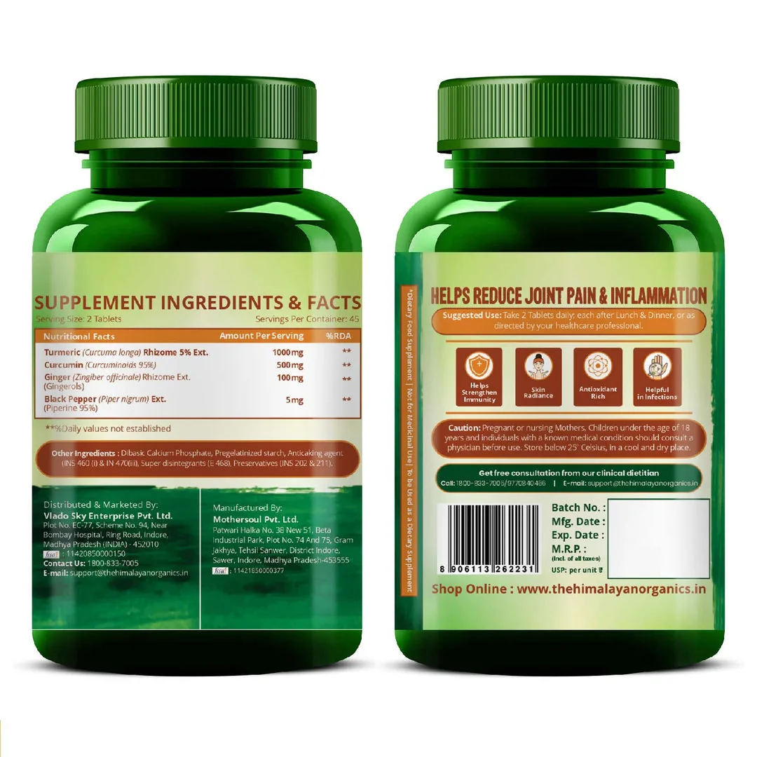 Himalayan Organics Curcumin Tablets | Joint & Antioxidant Support | With Piperine for Enhanced Absorption-2