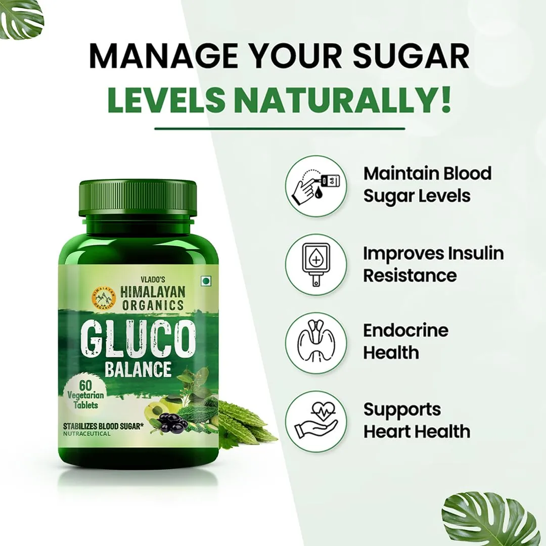 Himalayan Organics Gluco Balance Tablets | Plant-Based Blood Sugar Support | Herbal Metabolic Wellness Formula-3
