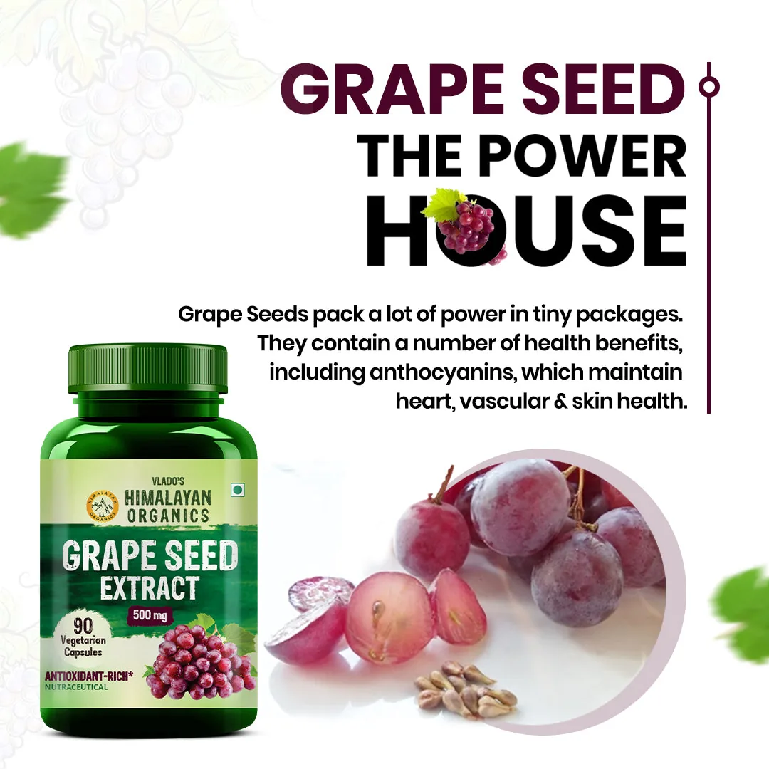 Himalayan Organics Grape Seed Extract Capsules | Vegan Antioxidant Supplement | Cardiovascular & Skin Support-6