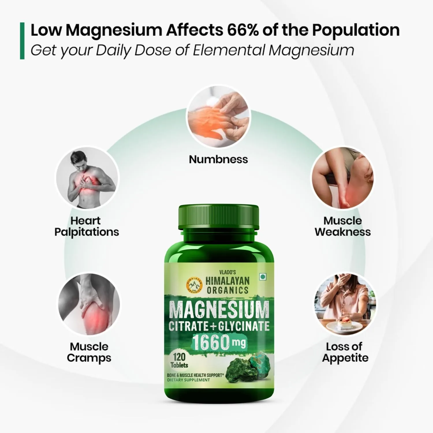 Himalayan Organics Magnesium Citrate+Glycinate Tablets | Triple Magnesium Complex | Support for Muscle Recovery, Bone Strength & Restful Sleep-8