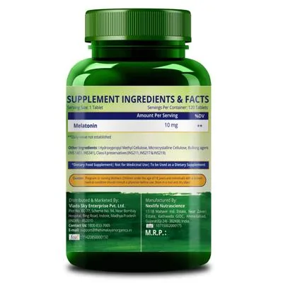 Himalayan Organics Melatonin 10 mg Vegetarian Tablets | Natural Sleep Cycle Support | Non-Habit Forming Formula-3