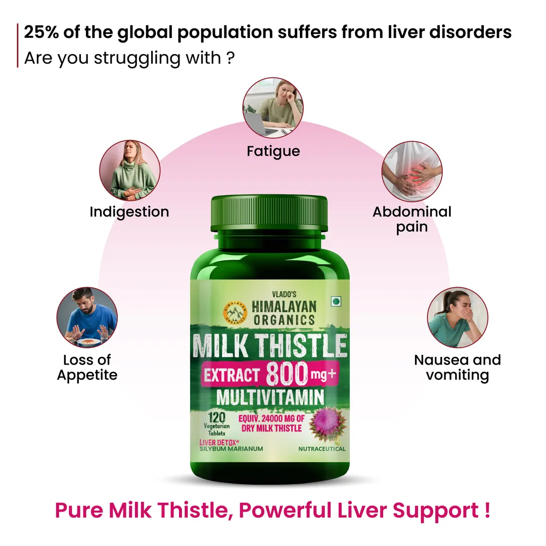 Himalayan Organics Milk Thistle Capsules | Plant-Based Liver Detox Supplement | Standardized Silymarin Extract-1