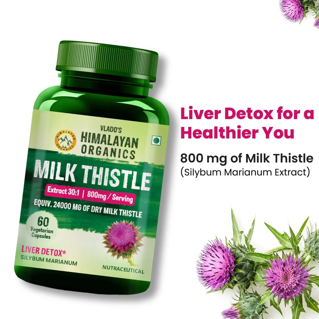 Himalayan Organics Milk Thistle Capsules | Plant-Based Liver Detox Supplement | Standardized Silymarin Extract-5