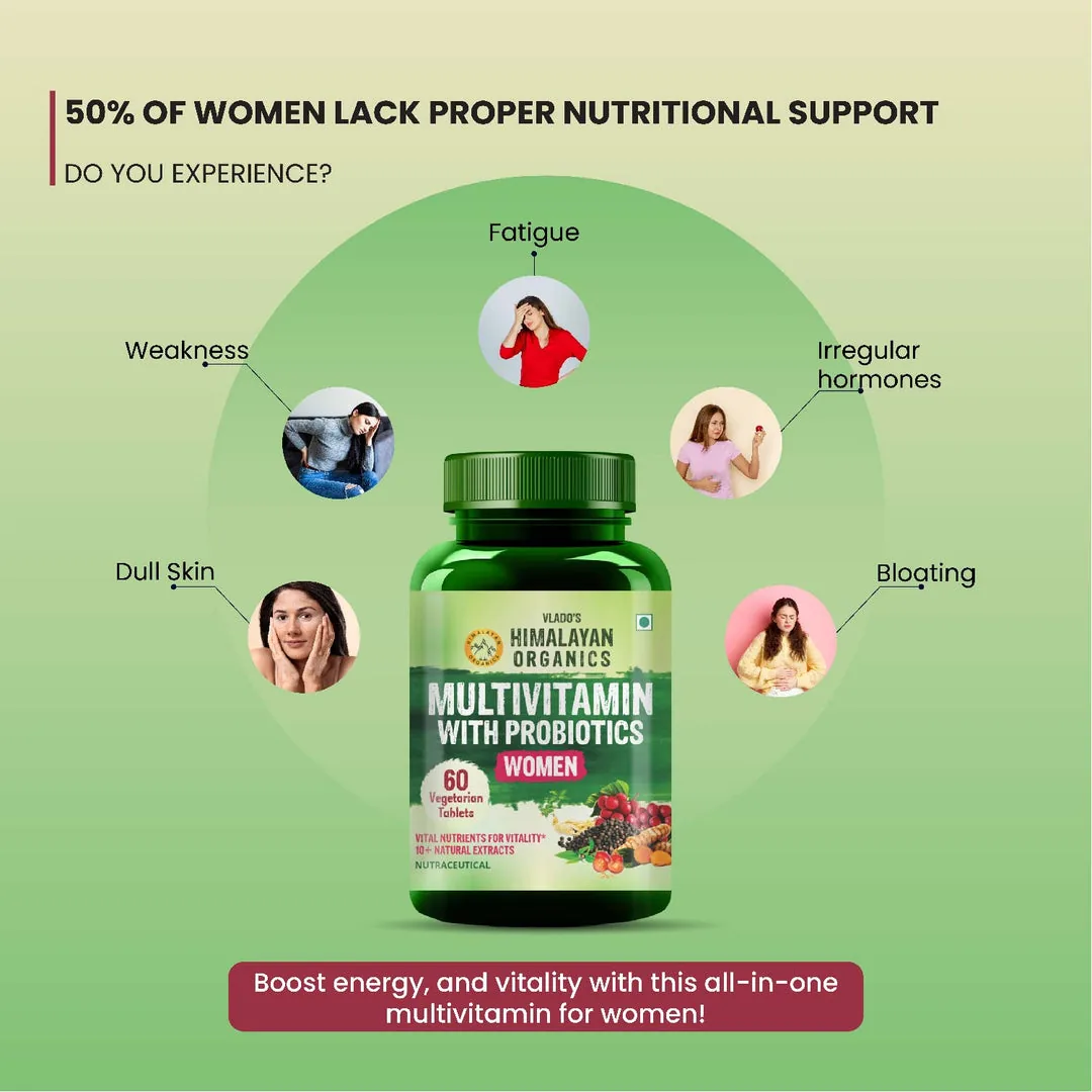 Himalayan Organics Multivitamin With Probiotics Vegetarian Tablets | Daily Wellness Supplement | Energy & Gut Health Support-3