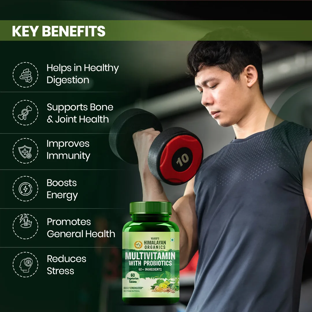 Himalayan Organics Multivitamin With Probiotics Vegetarian Tablets | Daily Wellness Supplement | Energy & Gut Health Support-4