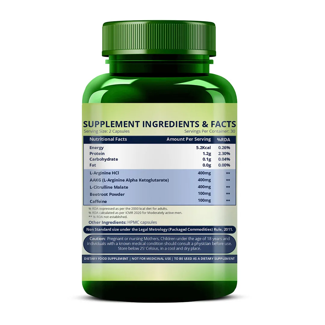Himalayan Organics Nitric Oxide Supplement 1400 mg | Pre-Workout Formula with L-Arginine & L-Citrulline-2