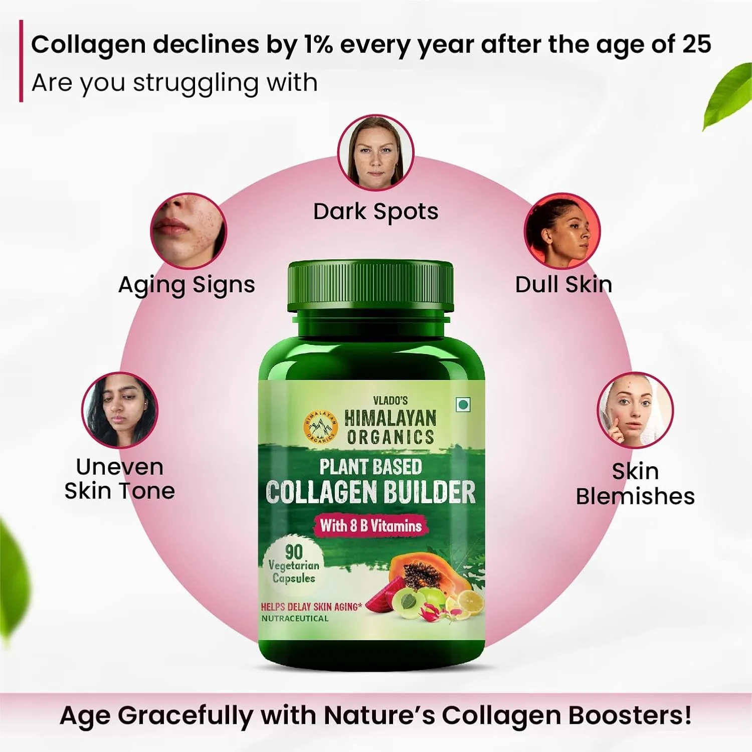 Himalayan Organics Plant Based Collagen Builder | Whole Food Vegetarian Capsules | Natural Skin & Hair Support-5
