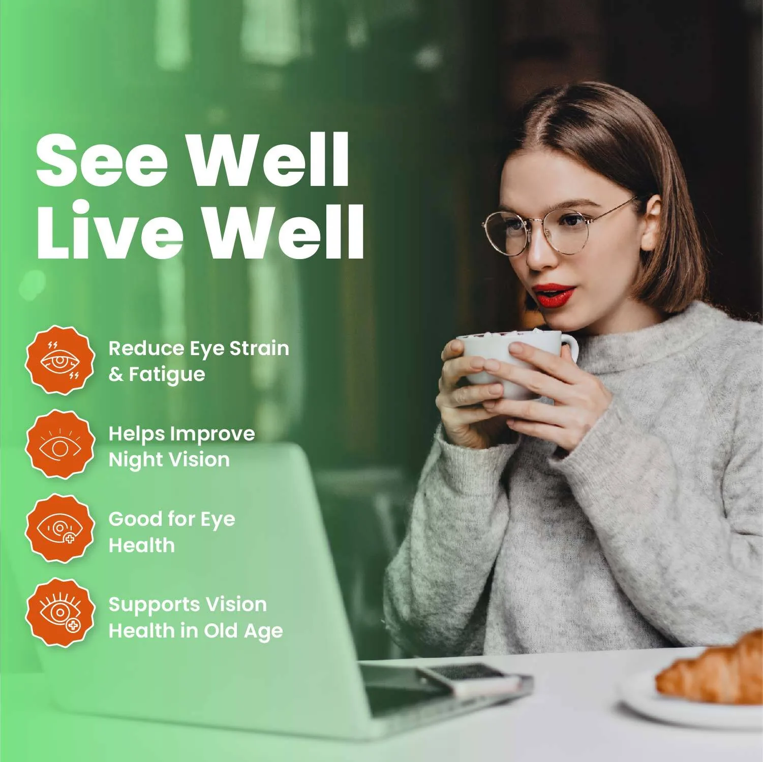 Himalayan Organics Plant Based Eye Care Tablets | Lutein & Zeaxanthin Supplement | Digital Blue Light Shield-5