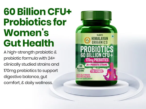 Himalayan Organics Probiotics Supplement 50 Billion CFU | Prebiotics Vegetarian Capsules | Gut Health & Immunity Support-4
