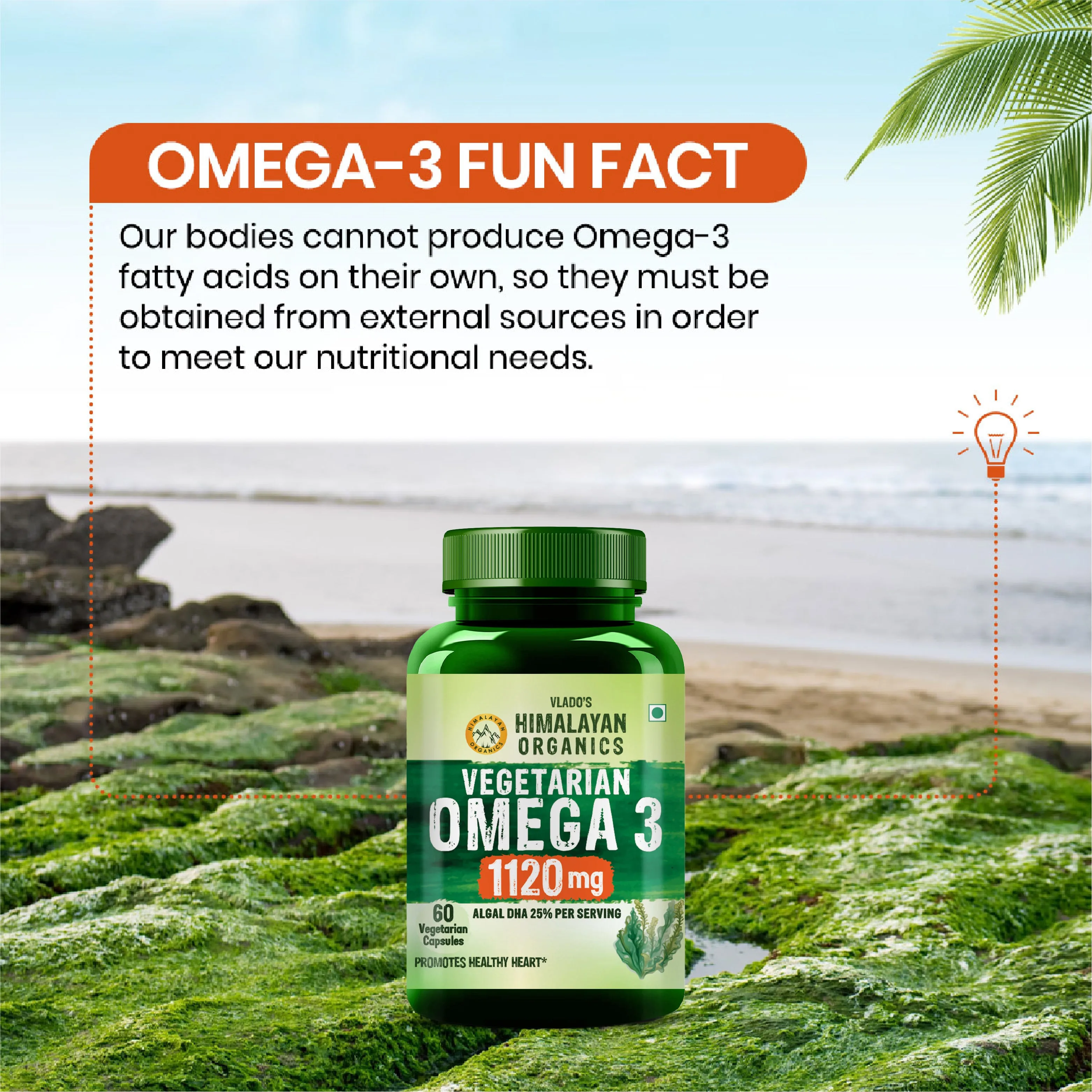 Himalayan Organics Vegan Omega 3 Vegetarian Capsules | Plant-Based Essential Fatty Acids | Joint & Heart Wellness Supplement-7