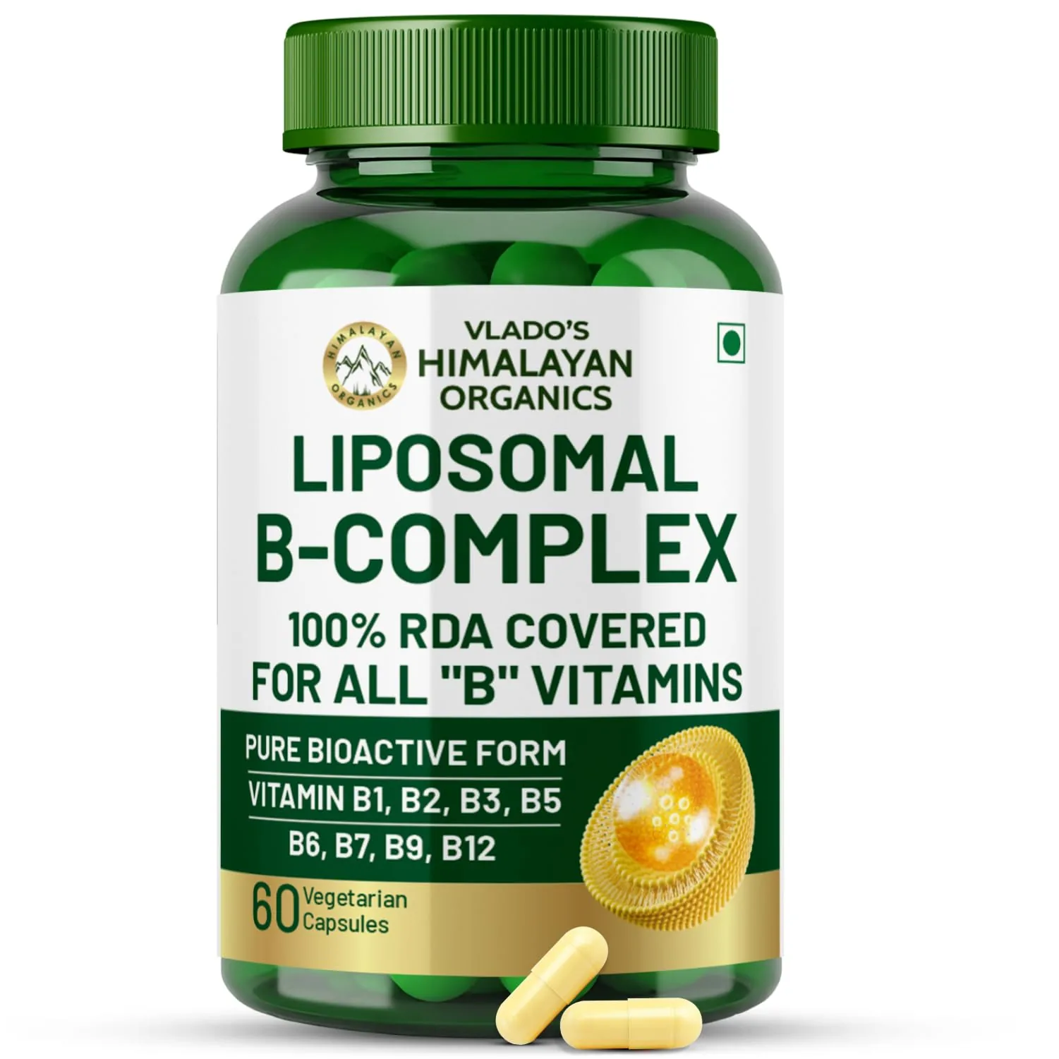 Himalayan Organics Vitamin B Complex | Vegan Dietary Supplement | Cognitive & Energy Support