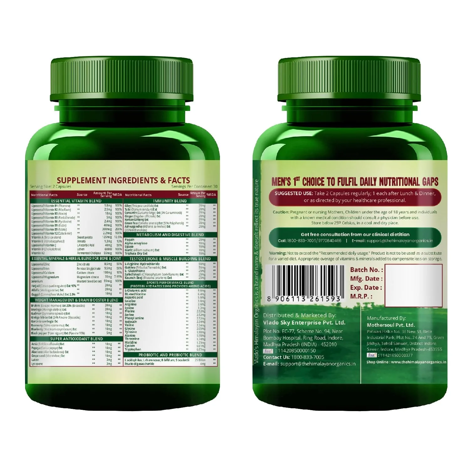Himalayan Organics Whole Food Multivitamin For Men | Vegetarian Daily Supplement | Plant-Based Energy & Immunity Support-6