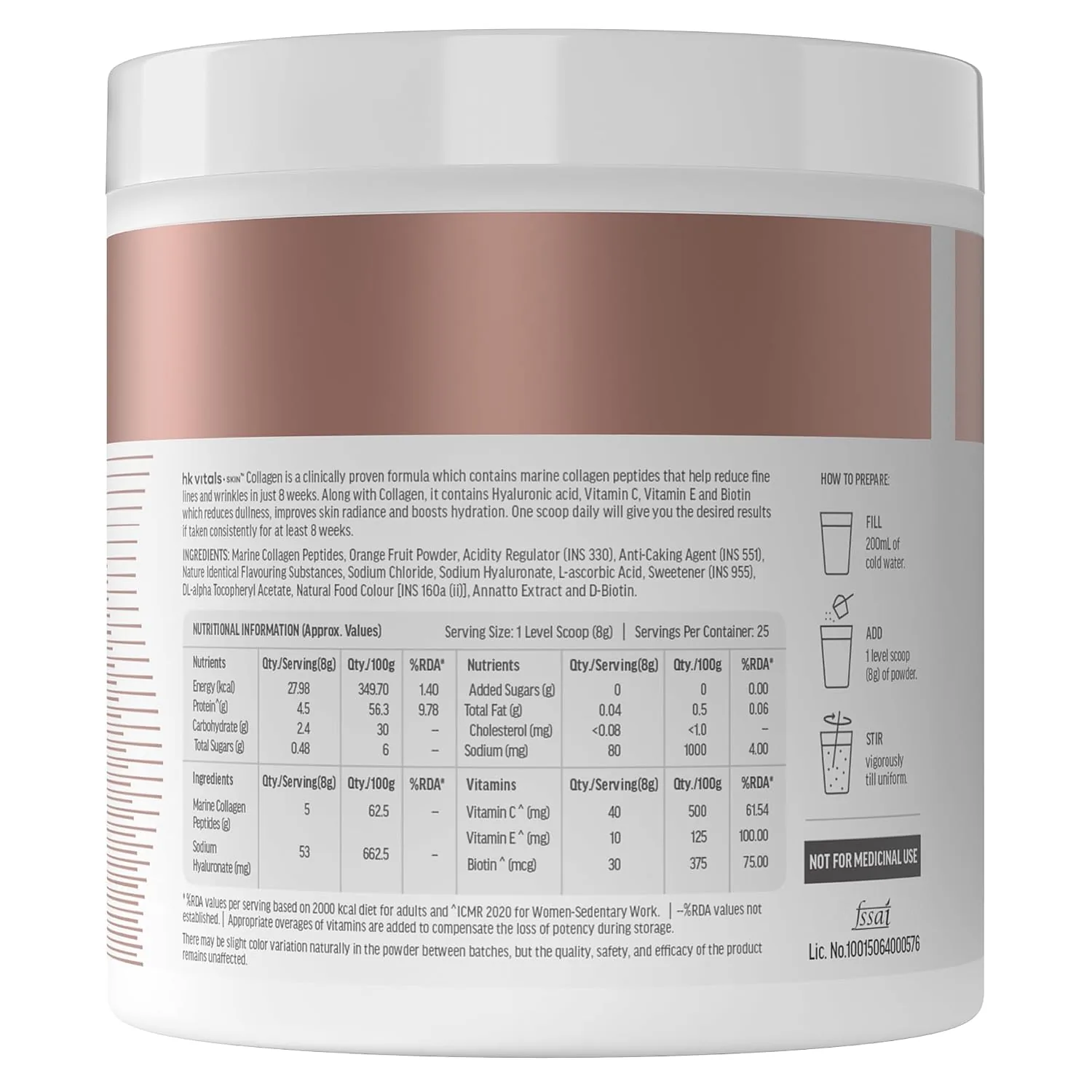 HK Vitals Skin Radiance Collagen Powder - Mango | Marine Collagen Peptides | For Skin Hydration & Hair Health-7
