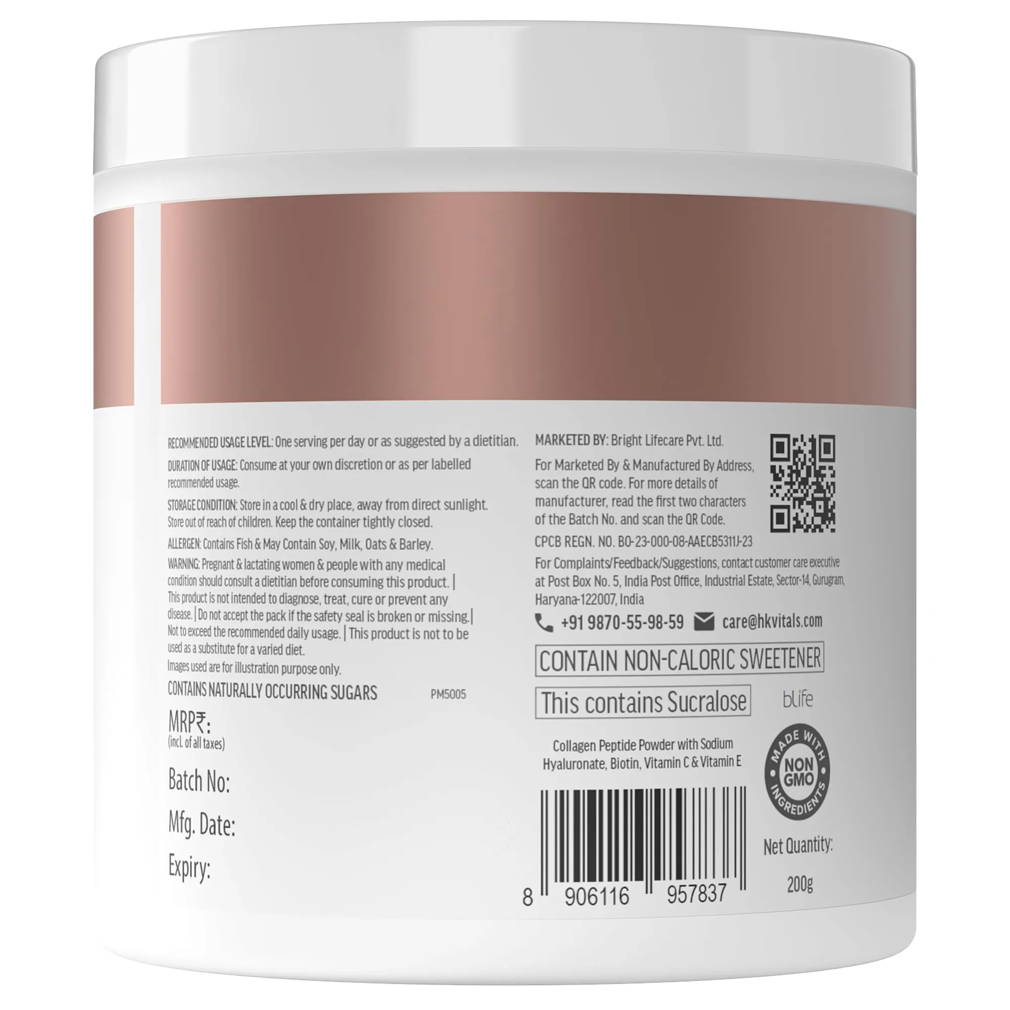 HK Vitals Skin Radiance Collagen Powder | Marine Collagen Peptides with Hyaluronic Acid | Watermelon Flavor for Skin Glow-7