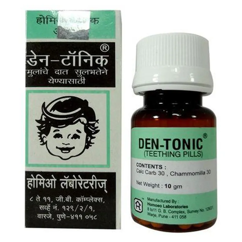 Homoeo Laboratories Den-Tonic Teething Pills | Homeopathic Infant Care | Natural Relief for Teething Discomfort and Irritability-1