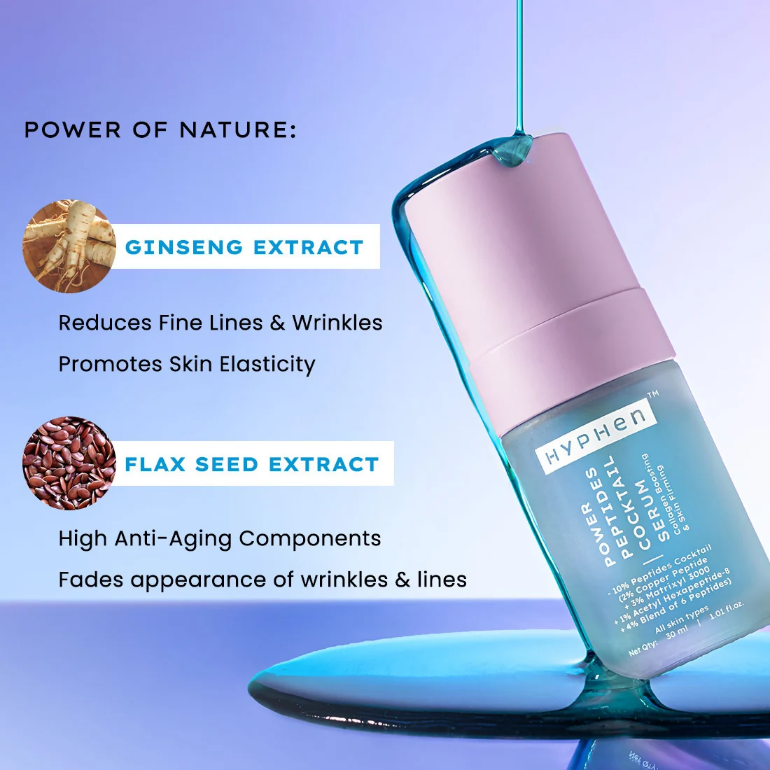 Hyphen 10% Power Peptide Cocktail Serum | Multi-Peptide Face Serum | Firming and Plumping Formula-6
