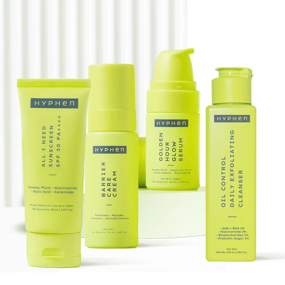 Hyphen By Kriti Sanon CSMS Combo Oil to Dry Skin | Complete 4-Step Skincare Routine | Radiant and Protected Skin Hyphen By Kriti Sanon CSMS Combo Oil to Dry Skin | Complete 4-Step Skincare Routine | Radiant and Protected Skin - CSMS (100 ml + 50 ml + 50 ml + 30 ml)