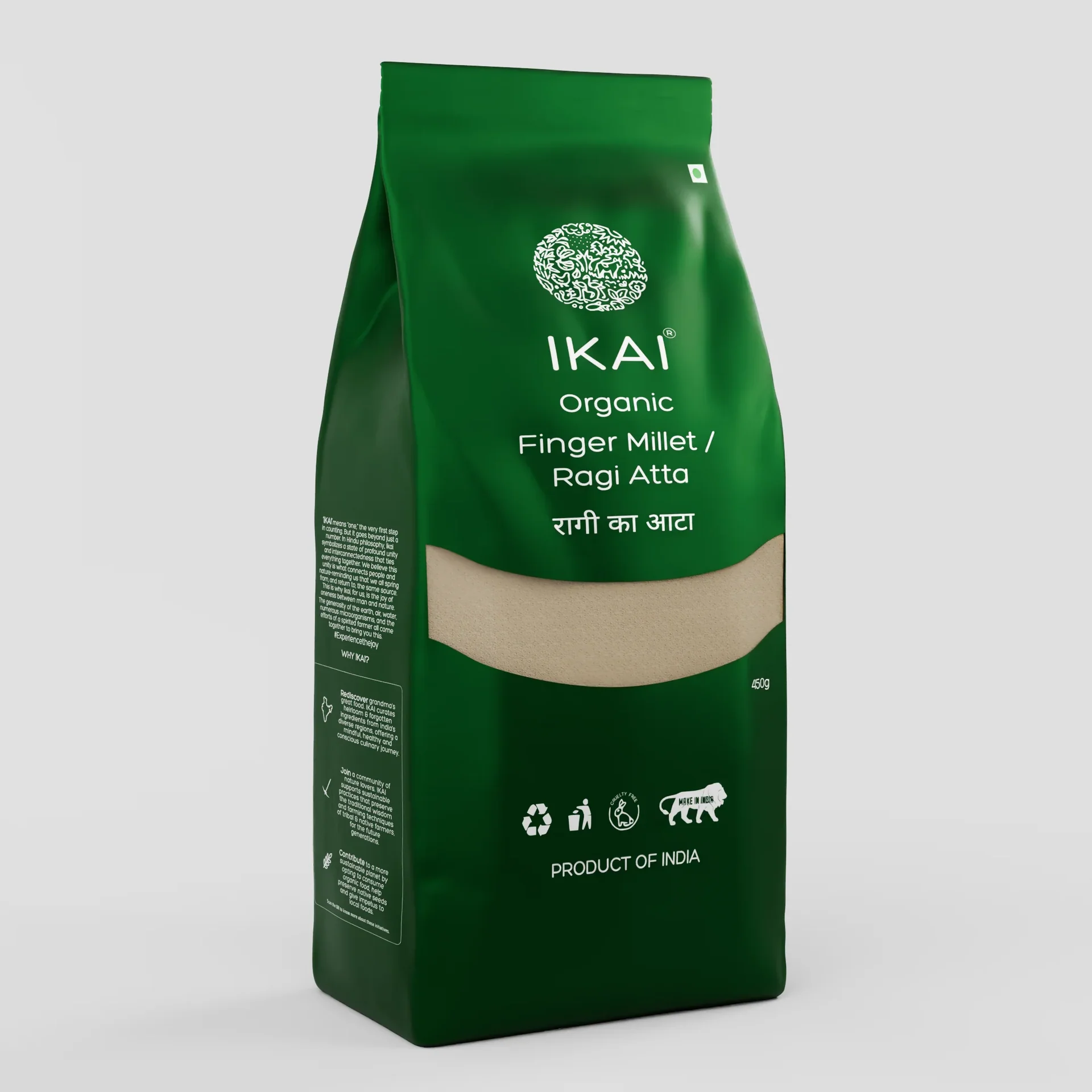 IKAI Organic Sprouted Finger Millet/Ragi Atta | Gluten-Free Sprouted Superfood Flour | Nutrient-Rich Ancient Grain-1