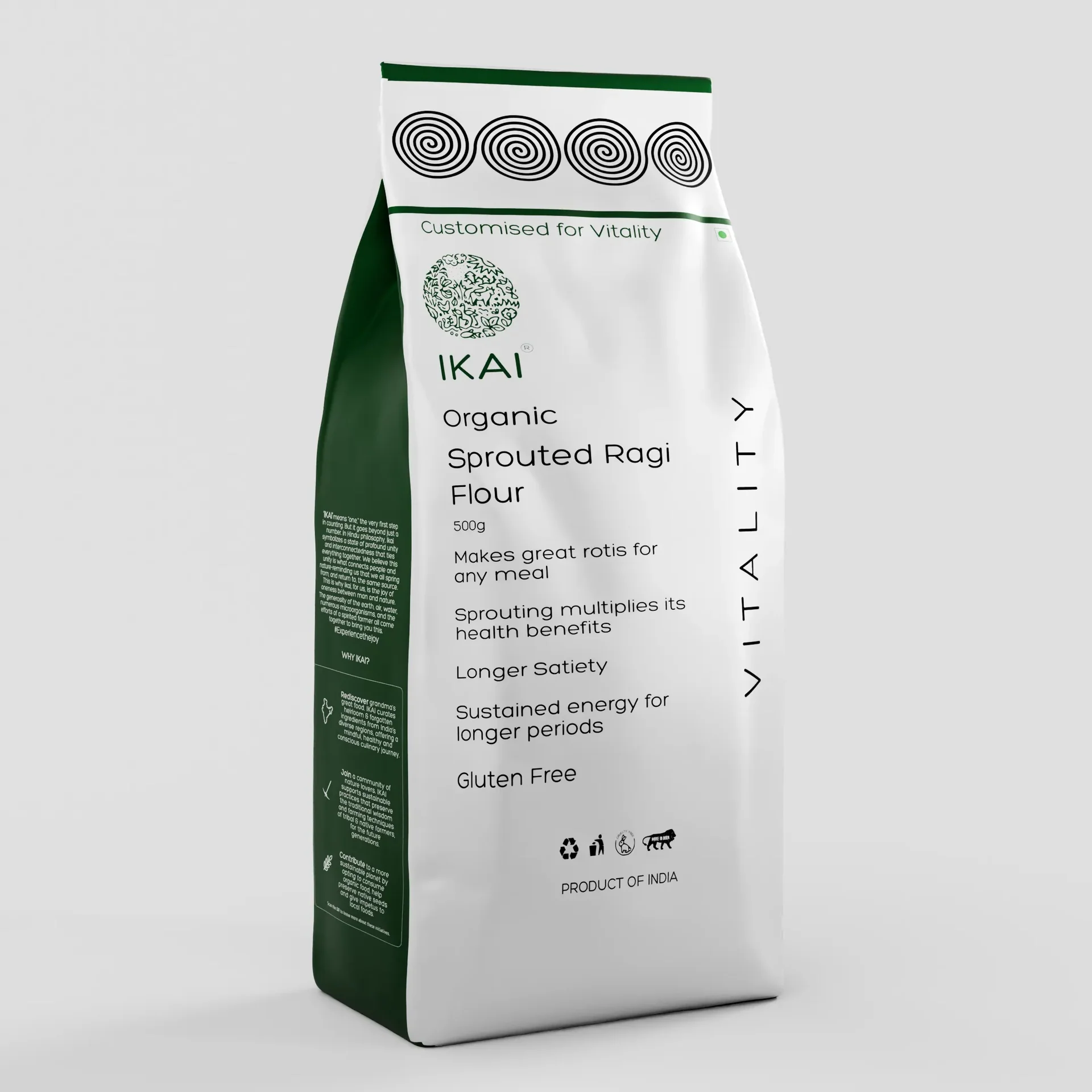 IKAI Organic Sprouted Finger Millet/Ragi Atta | Gluten-Free Sprouted Superfood Flour | Nutrient-Rich Ancient Grain-2