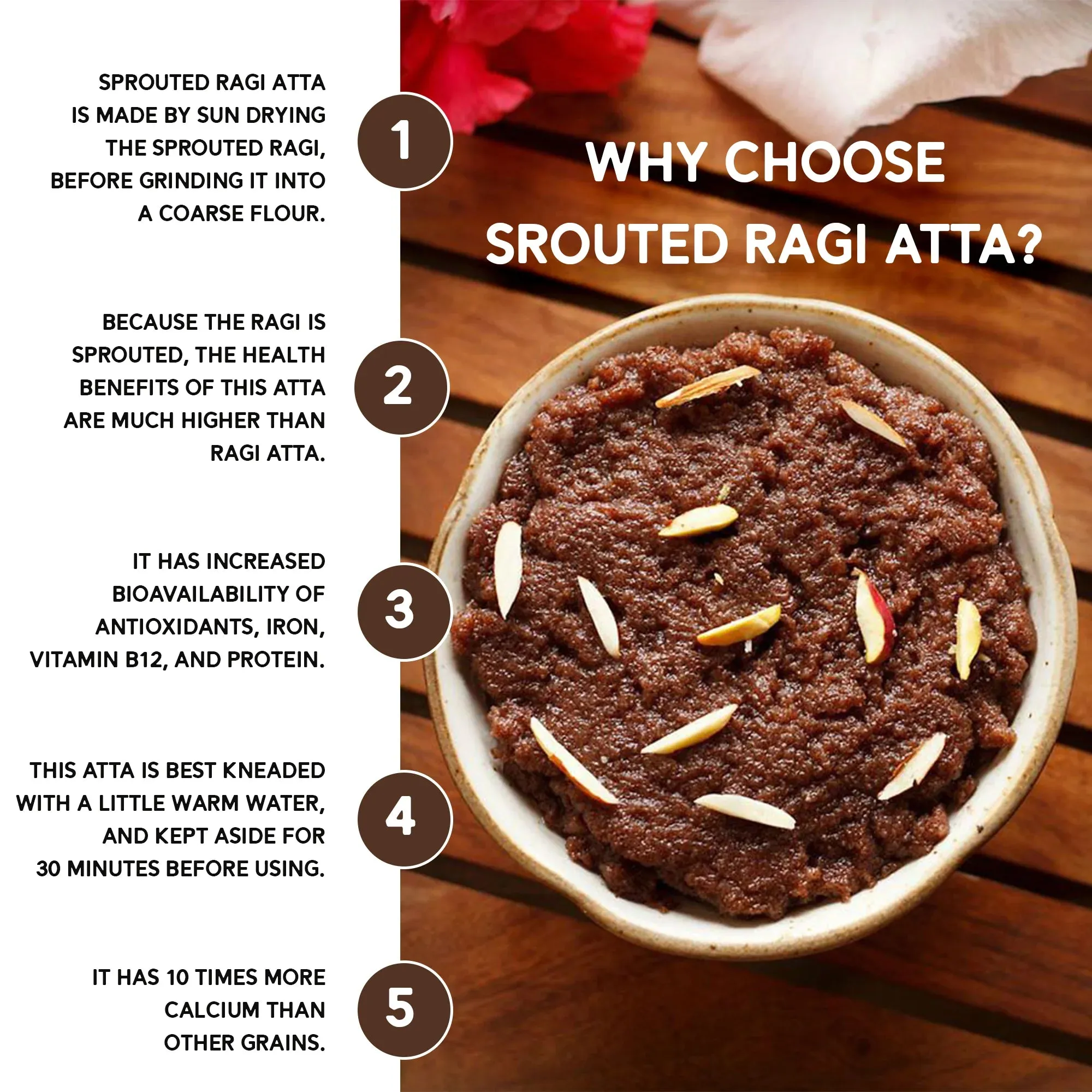 IKAI Organic Sprouted Finger Millet/Ragi Atta | Gluten-Free Sprouted Superfood Flour | Nutrient-Rich Ancient Grain-6