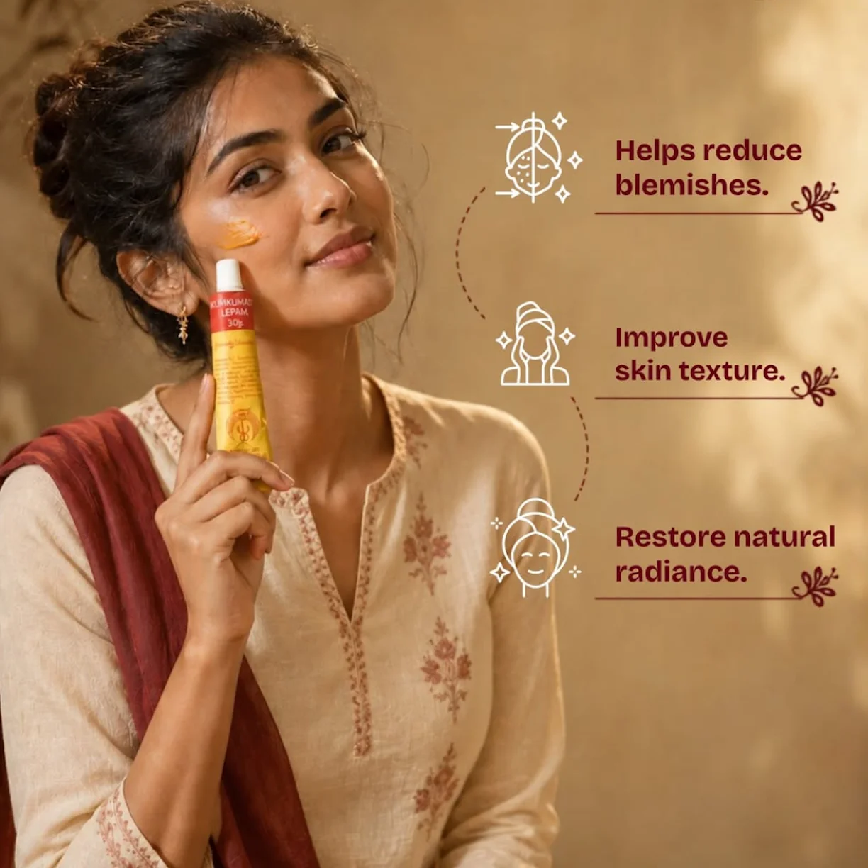 Impcops Ayurveda Kumkumadi Lepam | Ayurvedic Skin Brightening Cream | Natural Complexion Care-2