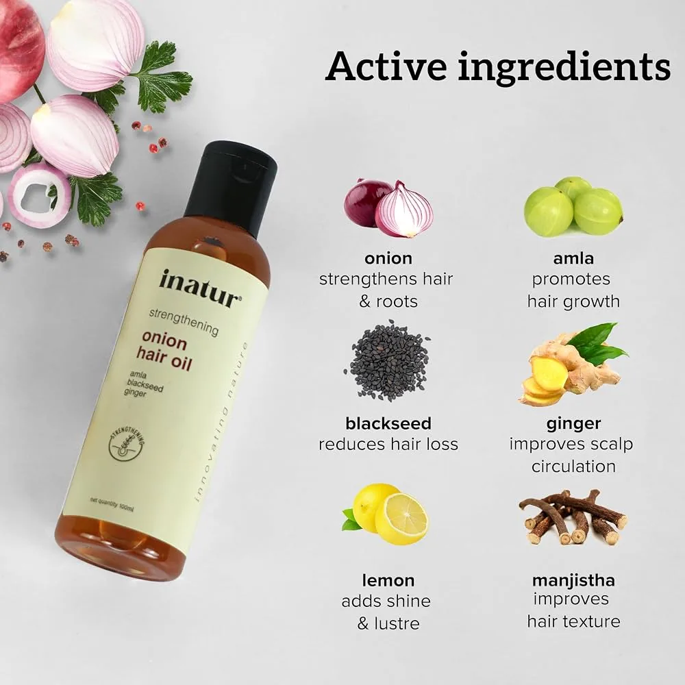 Inatur Onion Hair Oil | Ayurvedic Scalp Nourishment | Hair Fall Control & Root Strengthening-4