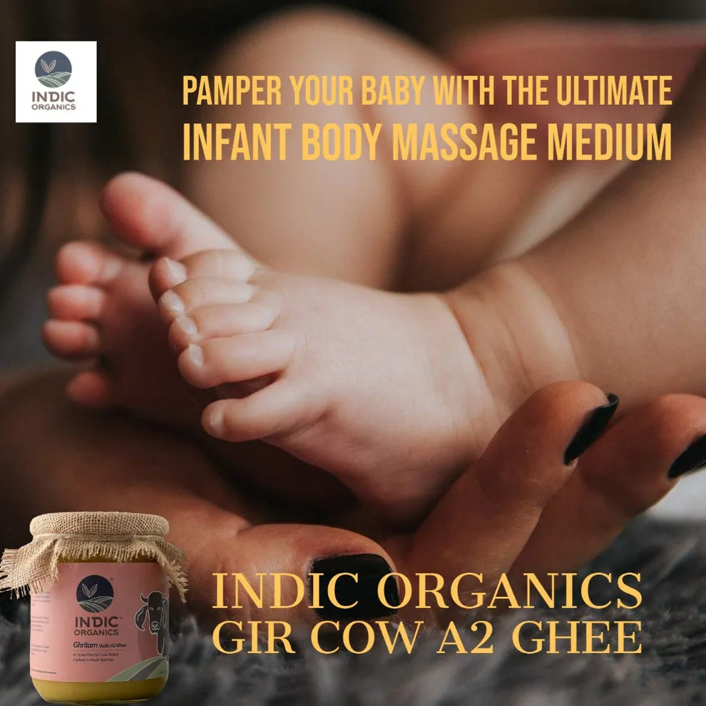Indic Organics Ghritam Vedic A2 Gir Ghee | Traditional Bilona Desi Ghee | Grass-Fed Cow Ghee-6