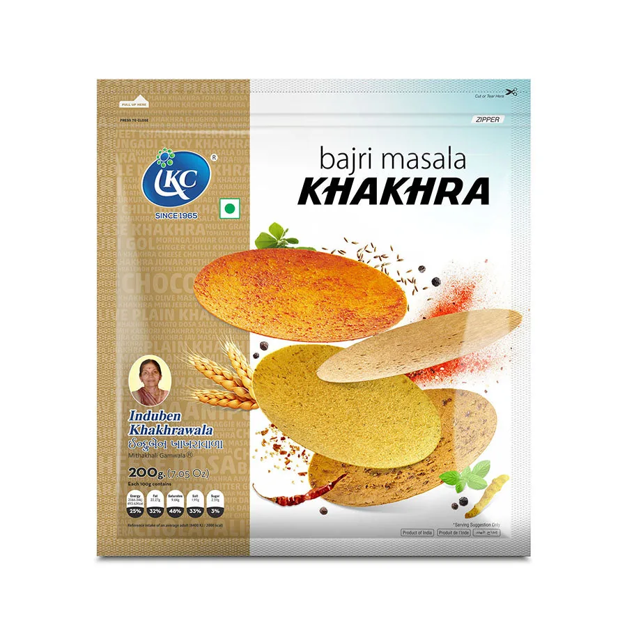 Induben Khakhrawala Bajari Masala Khakhra | Roasted Millet Snack | Authentic Gujarati Recipe 200 gm