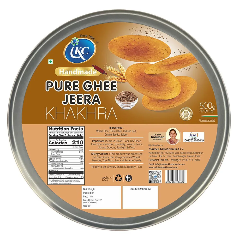 Induben Khakhrawala Pure Ghee Jeera Khakhra | Handmade Gujarati Snack | Authentic Cumin Spice-1