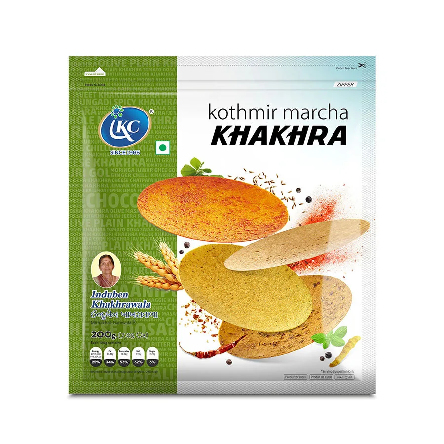 Induben Khakhrawala Kothmir Marcha Khakhra | Roasted Wheat Flatbread | Crisp Coriander Chili Snack-1