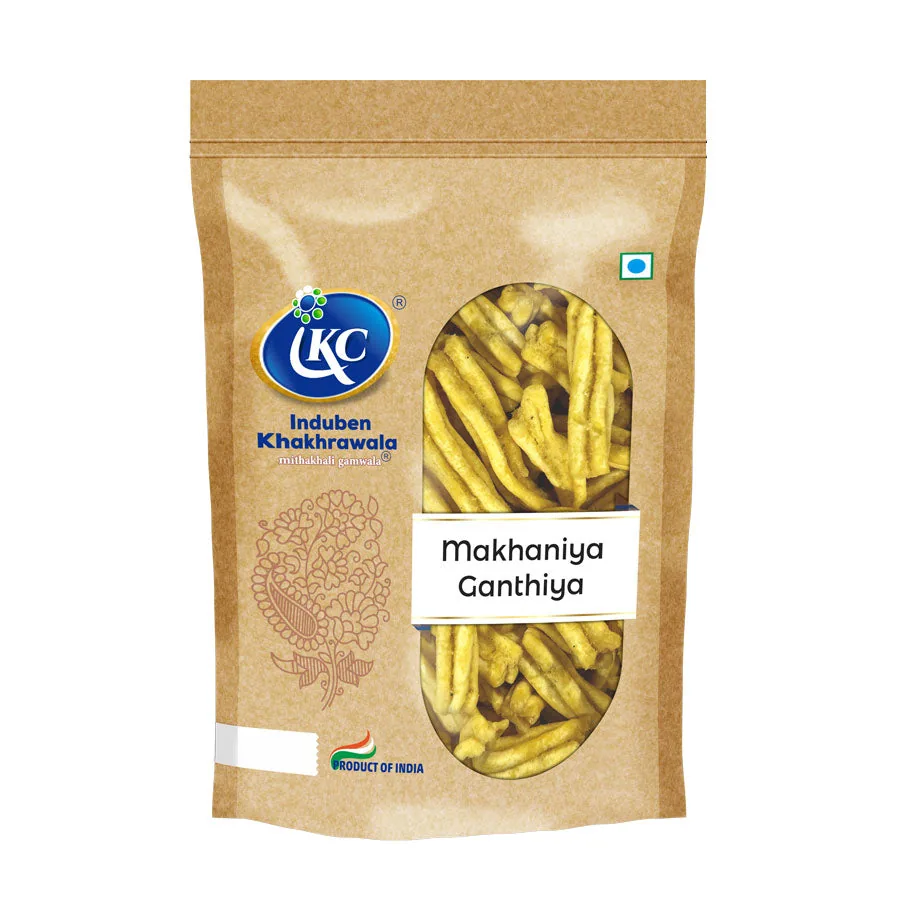 Induben Khakhrawala Makhaniya Gathiya | Soft & Crispy Gujarati Namkeen | Authentic Tea-Time Snack 250 gm