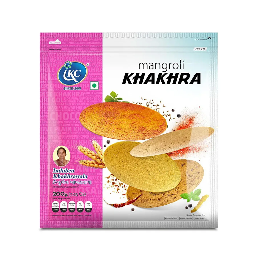 Induben Khakhrawala Mangroli Khakhra | Crispy Whole Wheat Snack | Authentic Spice Blend 200 gm