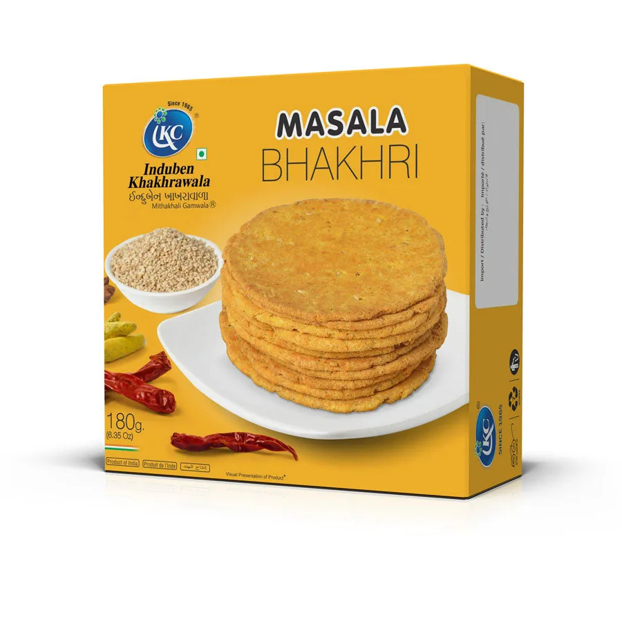 Induben Khakhrawala Masala Bhakhari | Traditional Gujarati Spiced Flatbread | Crisp & Roasted Snack 180 gm